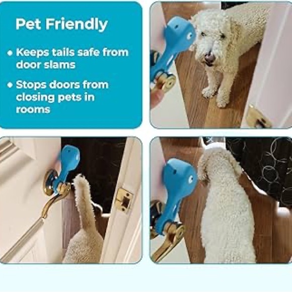 2 SafeSlam Door Stopper Protects Child Hands Dog Cat Whale Pinch Guard Pink Gray - Picture 8 of 8